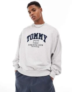Tommy Jeans Unisex Boxy Crew Neck Sweatshirt In Silver Grey For Unisex -Tommy Hilfiger Store 205849410 1 silvergrey 1