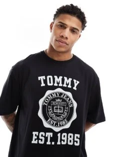 Tommy Jeans Oversized Crest Varsity Sports T-shirt In Black For Men -Tommy Hilfiger Store 205849458 1 black 1