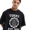 Tommy Jeans Oversized Crest Varsity Sports T-shirt In Black For Men -Tommy Hilfiger Store 205849458 1 black