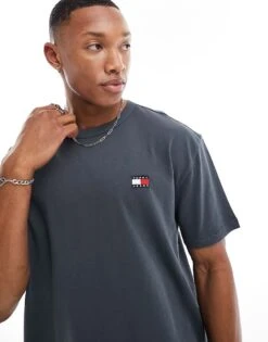 Tommy Jeans Regular Badge T-shirt In Charcoal For Men -Tommy Hilfiger Store 205849494 1 charcoal 1