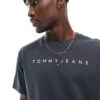 Tommy Jeans Regular Linear Logo T-shirt In Charcoal For Men -Tommy Hilfiger Store 205849616 1 charcoal