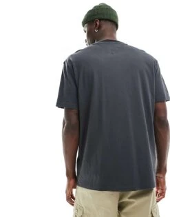 Tommy Jeans Regular Linear Logo T-shirt In Charcoal For Men -Tommy Hilfiger Store 205849616 3