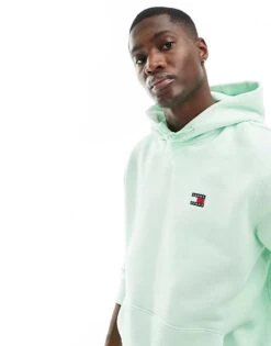 Tommy Jeans Regular Badge Logo Hoodie In Green For Men Opal Green -Tommy Hilfiger Store 205849641 1 opalgreen 1