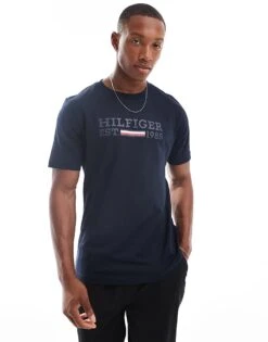 Tommy Hilfiger Large Logo T-shirt In Navy ASOS Exclusive For Men