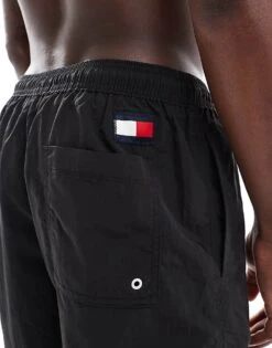 Tommy Hilfiger Medium Drawstring Swim Short With Flag Print In Black For Men -Tommy Hilfiger Store 206128301 4