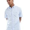 Tommy Hilfiger Poplin Short Sleeve Shirt In Light Blue For Men Sweet Blue -Tommy Hilfiger Store 206361695 1 sweetblue