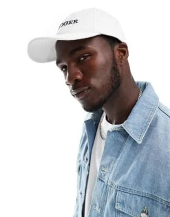 Tommy Hilfiger Type Logo Cap In White For Men Optic White -Tommy Hilfiger Store 206361718 3