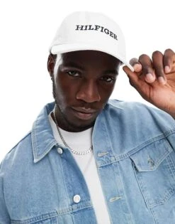 Tommy Hilfiger Type Logo Cap In White For Men Optic White -Tommy Hilfiger Store 206361718 4