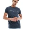 Tommy Hilfiger Logo T-shirt In Navy For Men Military Denim -Tommy Hilfiger Store 206361719 1 militarydenim