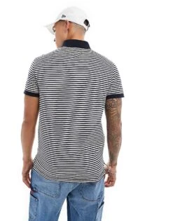 Tommy Hilfiger 1985 Slim Polo Shirt In Navy And White Stripe For Men Desert Sky / White -Tommy Hilfiger Store 206361849 4