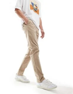 Tommy Hilfiger Denton Essential Chino Trousers In Beige For Men -Tommy Hilfiger Store 206361854 4