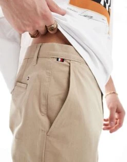 Tommy Hilfiger Denton Essential Chino Trousers In Beige For Men -Tommy Hilfiger Store 206361854 5