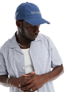 Tommy Hilfiger Type Logo Cap In Mid Blue For Men Aegean Sea -Tommy Hilfiger Store 206361887 4