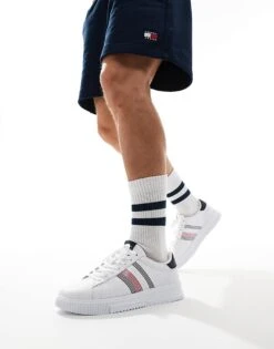 Tommy Hilfiger Supercup Leather Trainers In White For Men -Tommy Hilfiger Store 206361903 4