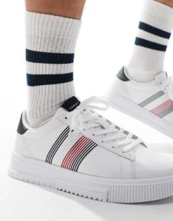 Tommy Hilfiger Supercup Leather Trainers In White For Men -Tommy Hilfiger Store 206361903 5