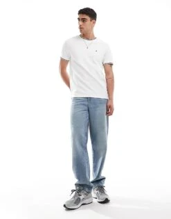 Tommy Hilfiger Tipped Collar T-shirt In White For Men -Tommy Hilfiger Store 206361905 3