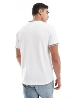 Tommy Hilfiger Tipped Collar T-shirt In White For Men -Tommy Hilfiger Store 206361905 4
