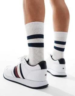 Tommy Hilfiger Evo Runner Trainers In White For Men -Tommy Hilfiger Store 206361942 3