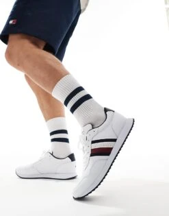 Tommy Hilfiger Evo Runner Trainers In White For Men -Tommy Hilfiger Store 206361942 5