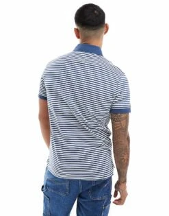 Tommy Hilfiger 1985 Slim Polo Shirt In Mid Blue For Men Aegean Sea / White -Tommy Hilfiger Store 206361953 4