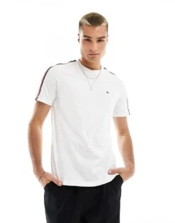 Tommy Hilfiger Taping T-shirt In White For Men