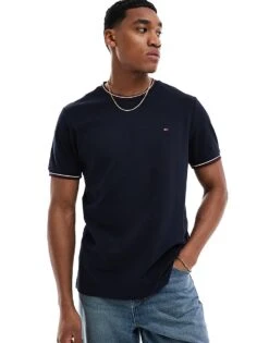 Tommy Hilfiger Tipped Collar T-shirt In Navy For Men Desert Sky -Tommy Hilfiger Store 206362006 1 desertsky 1