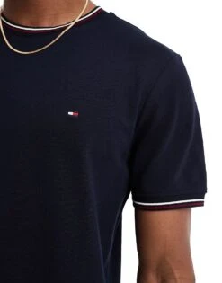 Tommy Hilfiger Tipped Collar T-shirt In Navy For Men Desert Sky -Tommy Hilfiger Store 206362006 4