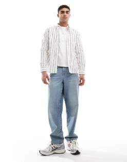 Tommy Hilfiger Long Sleeve Shirt In White And Multi Stripe For Men Ancient White -Tommy Hilfiger Store 206362093 2