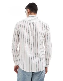 Tommy Hilfiger Long Sleeve Shirt In White And Multi Stripe For Men Ancient White -Tommy Hilfiger Store 206362093 3