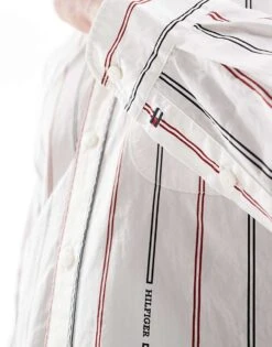 Tommy Hilfiger Long Sleeve Shirt In White And Multi Stripe For Men Ancient White -Tommy Hilfiger Store 206362093 4