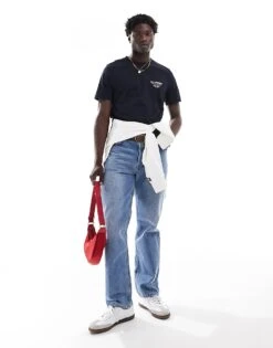 Tommy Hilfiger Left Chest Logo T-shirt In Navy For Men Desert Sky -Tommy Hilfiger Store 206362107 4