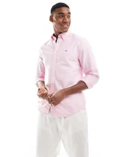 Tommy Hilfiger Regular Fit Oxford Shirt In Pale Pink For Men Classic Pink -Tommy Hilfiger Store 206362135 4