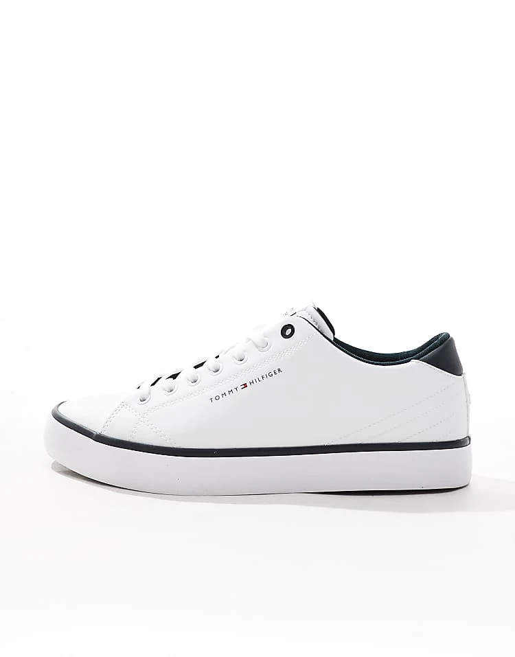 Tommy Hilfiger Vulcanised Leather Trainers In White For Men 4 Tommy Hilfiger Vulcanised Leather Trainers In White For Men - Image 2