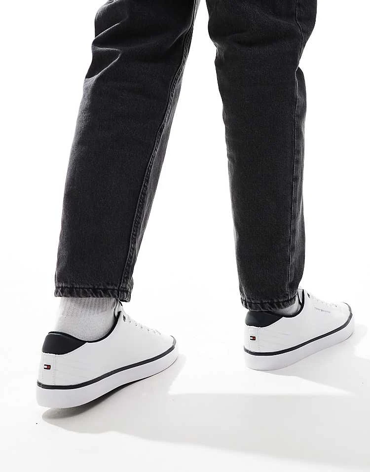 Tommy Hilfiger Vulcanised Leather Trainers In White For Men 6 Tommy Hilfiger Vulcanised Leather Trainers In White For Men - Image 4