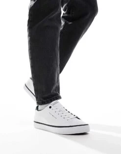 Tommy Hilfiger Vulcanised Leather Trainers In White For Men 12 Tommy Hilfiger Vulcanised Leather Trainers In White For Men -Tommy Hilfiger Store 206362167 5