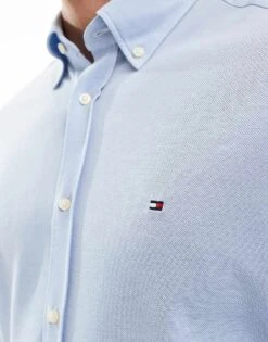 Tommy Hilfiger 1985 Knitted Long Sleeve Shirt In Blue For Men Vessel Blue -Tommy Hilfiger Store 206362176 4