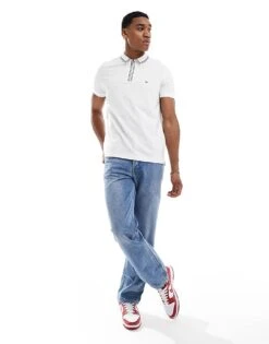 Tommy Hilfiger Half Zip Tipped Polo Shirt In White For Men -Tommy Hilfiger Store 206362233 2