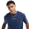 Tommy Jeans Small Logo T-shirt In Navy For Men Dark Night Navy -Tommy Hilfiger Store 206379373 1 darknightnavy