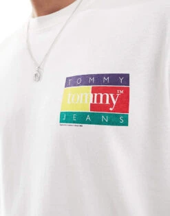 Tommy Jeans Multicolour Logo Back Print T-shirt In White For Men Newsprint -Tommy Hilfiger Store 206379390 4