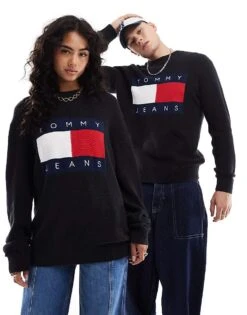 Tommy Jeans Unisex Large Flag Knitwear In Black For Unisex -Tommy Hilfiger Store 206379428 1 black 1