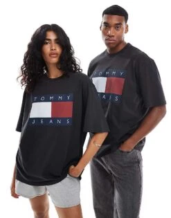 Tommy Jeans Unisex Large Flag Logo T-shirt In Black For Unisex -Tommy Hilfiger Store 206379545 1 black 1
