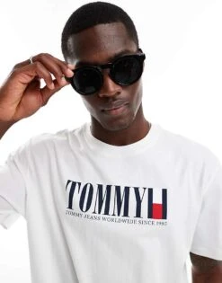 Tommy Jeans Large Logo T-shirt In White For Men -Tommy Hilfiger Store 206379555 1 white 1