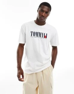 Tommy Jeans Large Logo T-shirt In White For Men -Tommy Hilfiger Store 206379555 4