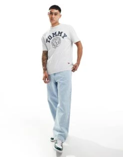 Tommy Jeans Vintage Arch T-shirt In Grey For Men Silver Grey -Tommy Hilfiger Store 206379765 1 silvergrey 1