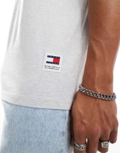 Tommy Jeans Vintage Arch T-shirt In Grey For Men Silver Grey -Tommy Hilfiger Store 206379765 4