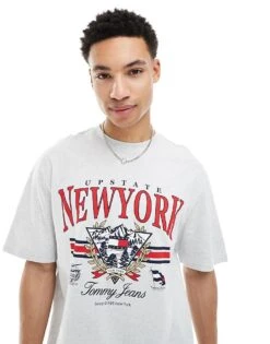 Tommy Jeans Oversized Vintage Explorer T-shirt In Grey For Men Silver Grey -Tommy Hilfiger Store 206379778 1 silvergrey 1