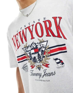 Tommy Jeans Oversized Vintage Explorer T-shirt In Grey For Men Silver Grey -Tommy Hilfiger Store 206379778 4