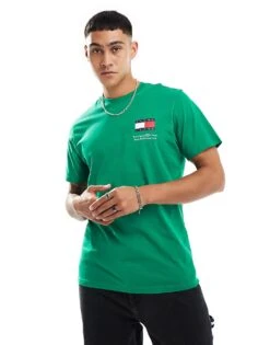 Tommy Jeans Slim Essential Flag T-shirt In Forest Green For Men Green Malachite -Tommy Hilfiger Store 206379805 1 greenmalachite 1