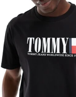 Tommy Jeans Large Logo T-shirt In Black For Men -Tommy Hilfiger Store 206379833 3