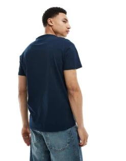 Tommy Jeans Slim Essential Flag T-shirt In Navy Blue For Men -Tommy Hilfiger Store 206379876 4